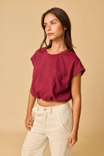 Load image into Gallery viewer, Wine Bubble Hem Top