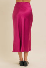 Load image into Gallery viewer, Navy Satin Maxi Skirt