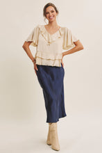 Load image into Gallery viewer, Navy Satin Maxi Skirt