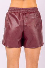 Load image into Gallery viewer, Maroon Faux Leather Shorts