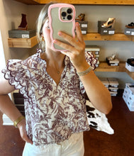 Load image into Gallery viewer, The Adeline Burgundy Ruffle Top