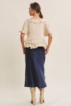 Load image into Gallery viewer, Navy Satin Maxi Skirt
