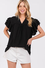 Load image into Gallery viewer, GAME DAY RUFFLE SLEEVE TOP (3 colors)