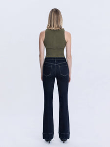 VERVET HIGH RISE PINTUCK TROUSER  BOOTCUT JEANS