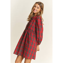 Load image into Gallery viewer, Red Plaid Bow Dress