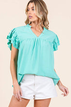 Load image into Gallery viewer, GAME DAY RUFFLE SLEEVE TOP (3 colors)
