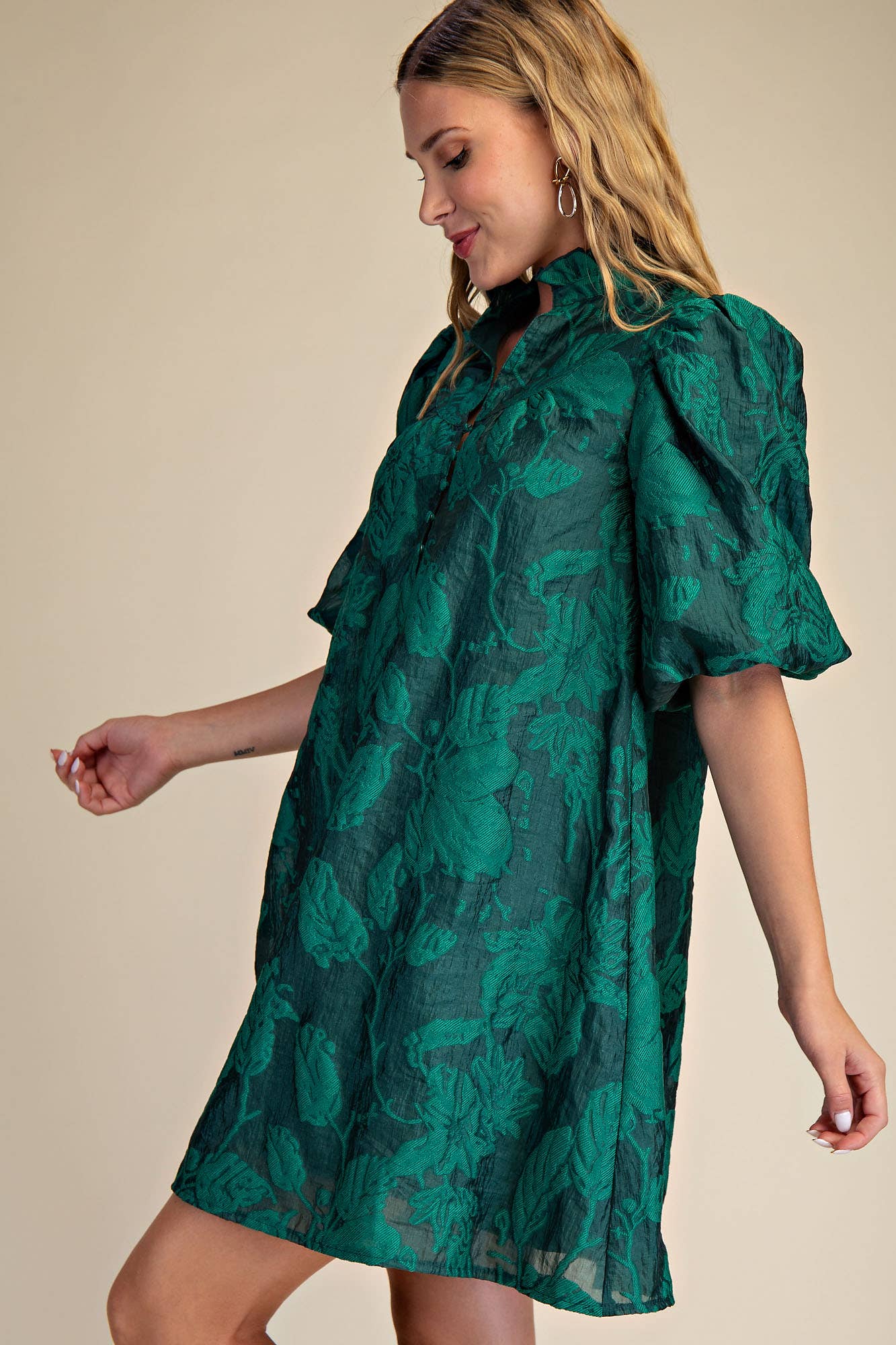 green emerald velvet dress Sadie Maxi Dress Green Hibiscus Jacquard S / Green