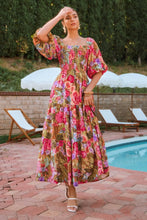 Load image into Gallery viewer, Olive Floral Print Maxi Dress