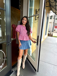 Light Wash Denim Skort