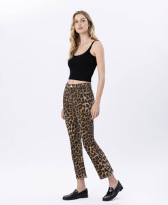 LOVERVET HIGH RISE LEOPARD KICK FLARE JEANS