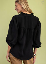 Load image into Gallery viewer, Black V Neck Blouse