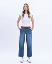 Load image into Gallery viewer, VERVET HIGH RISE CROP UTILITY POCKET STRAIGHT JEANS