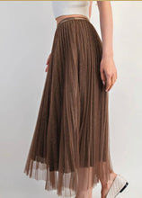 Load image into Gallery viewer, Brown Shimmery Midi Skirt