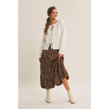 Load image into Gallery viewer, Brown Floral Bubble Midi Skirt