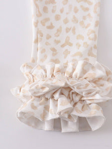 Dusty Pink Rabbit Ruffle Pants Set