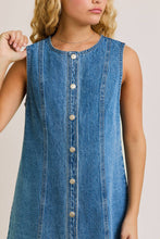 Load image into Gallery viewer, BUTTON DOWN DENIM MINI DRESS