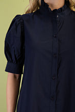 Load image into Gallery viewer, Navy Button Down Midi Dress