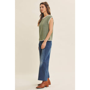 Wide Leg Pintuck Jeans