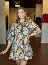 Load image into Gallery viewer, Brown Floral Mini Dress