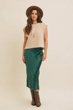 Load image into Gallery viewer, Navy Satin Maxi Skirt