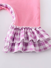 Load image into Gallery viewer, Plaid Rabbit Ruffle Romper