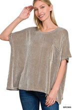 Load image into Gallery viewer, Ribbed Brown Oversized Top