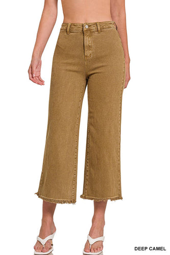 Camel Denim Cropped Jeans