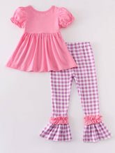 Load image into Gallery viewer, Plaid Rabbit Ruffle Pants Set
