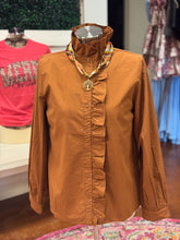 Load image into Gallery viewer, Camel Asymmetrical Button Down Top