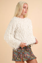 Load image into Gallery viewer, Ivory Furry Top with Back Velvet Ribbon