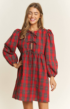 Load image into Gallery viewer, Red Plaid Bow Dress