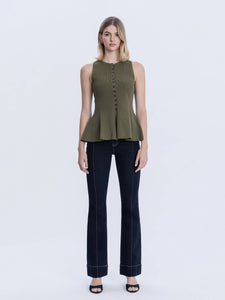 VERVET HIGH RISE PINTUCK TROUSER  BOOTCUT JEANS