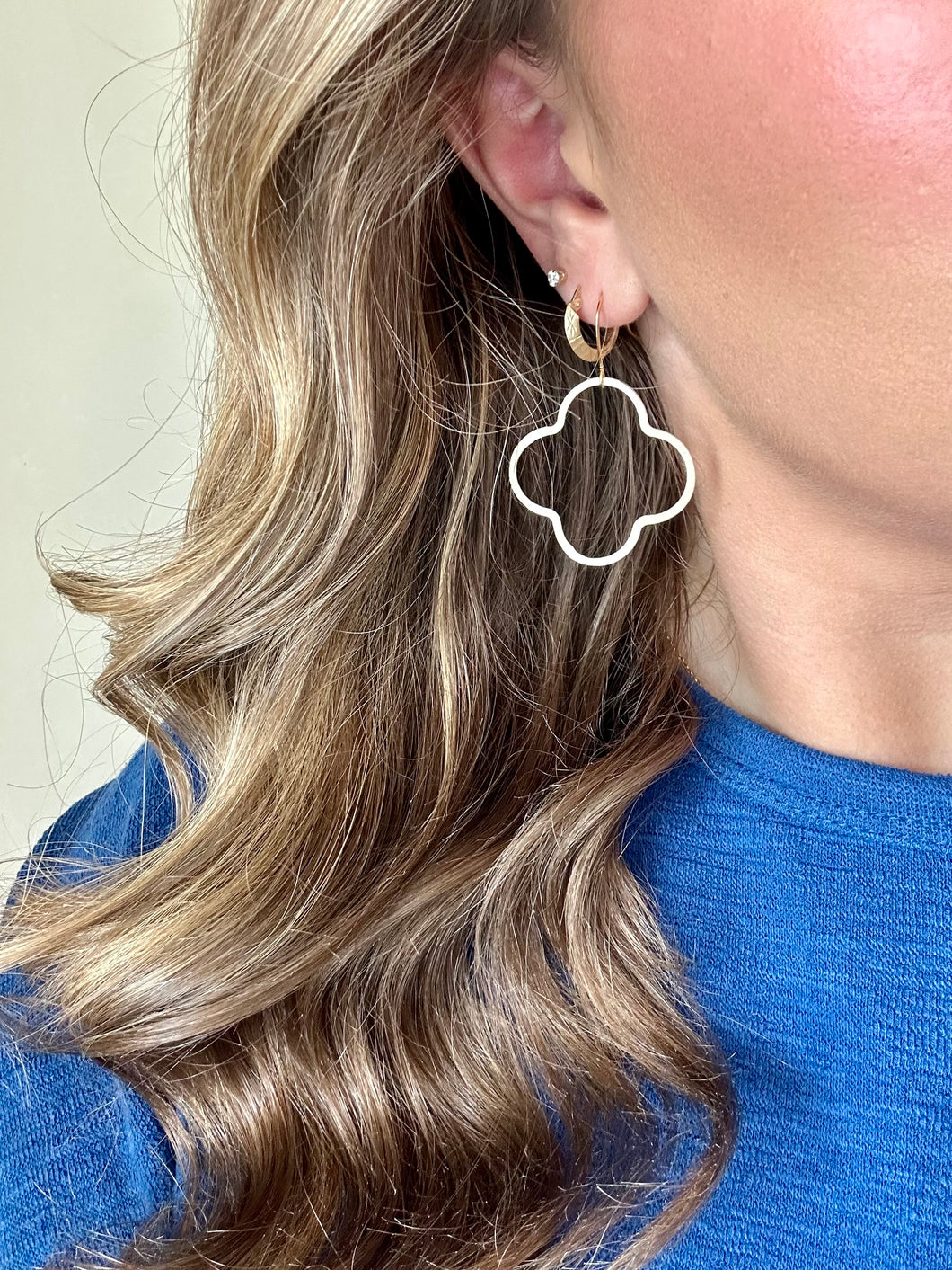 Silver Open Clover Earring