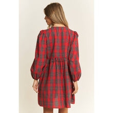 Load image into Gallery viewer, Red Plaid Bow Dress