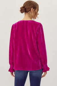 Hot Pink Velvet Top