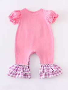 Plaid Rabbit Ruffle Romper