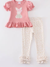 Load image into Gallery viewer, Dusty Pink Rabbit Ruffle Pants Set
