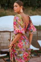 Load image into Gallery viewer, Olive Floral Print Maxi Dress