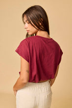 Load image into Gallery viewer, Wine Bubble Hem Top
