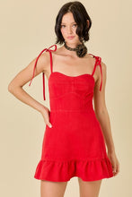 Load image into Gallery viewer, Red Denim Mini Dress