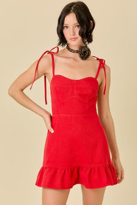 Red Denim Mini Dress