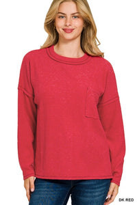 Red Hacci Knit Sweatshirt