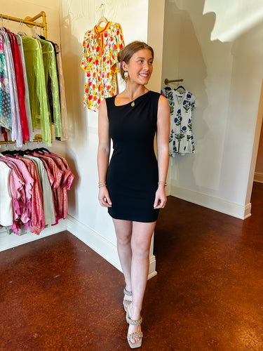 Black Asymmetrical Mini Dress