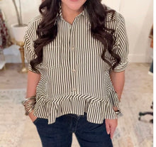 Load image into Gallery viewer, Black Striped Top