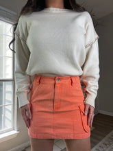 Load image into Gallery viewer, Orange Acid Washed Cargo Skirt