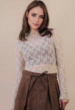Load image into Gallery viewer, Mesh Lace Long-sleeve Top (Multiple Colors)