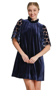 Navy Velvet Dress