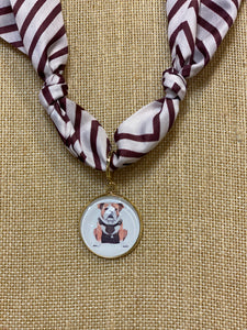 Mississippi State Bulldog Scarf Necklace