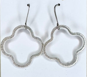 Silver Open Clover Earring