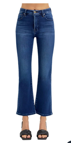 Risen Tummy Control Dark Cropped Jeans